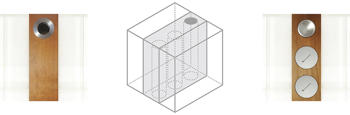 FLOWER 02の俯瞰画像と底面の画像,中間にアイソメトリック図